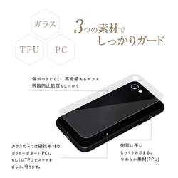多機種対応 スマホケース ガラス 【 プレス フラワー 】 カラフル iPhone android JA05B 4枚目の画像