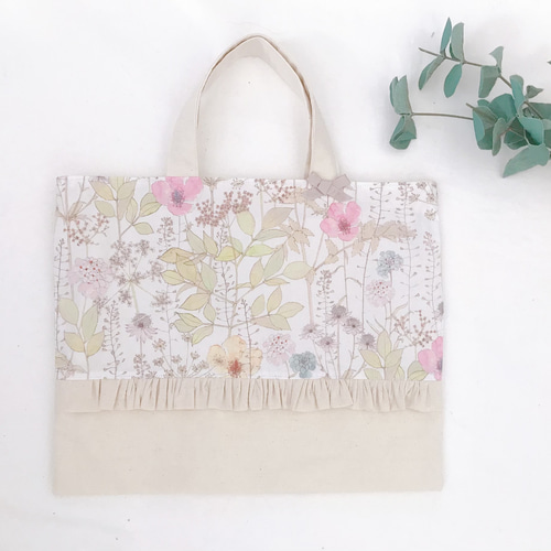 ハンドメイドリバティ♡レッスンバッグ フリルバッグ イルマ レッスン 