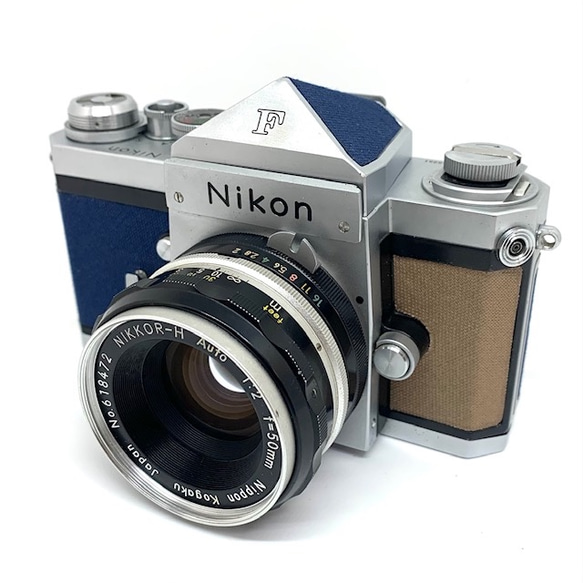 21-032 リメイクカメラ Nikon F（ネイビーブルー•ライトブラウン