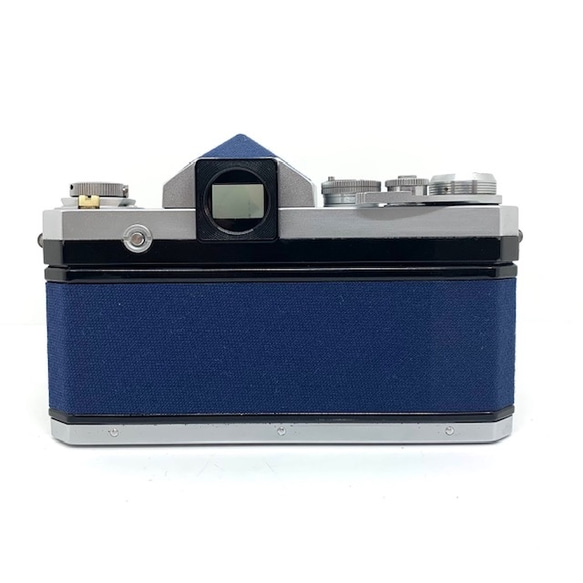 21-032　リメイクカメラ　Nikon F（ネイビーブルー•ライトブラウン）フィルムカメラ 4枚目の画像