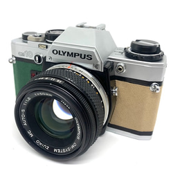 21-153 リメイクカメラ OLYMPUS OM-10(グリーン・ライトブラウン