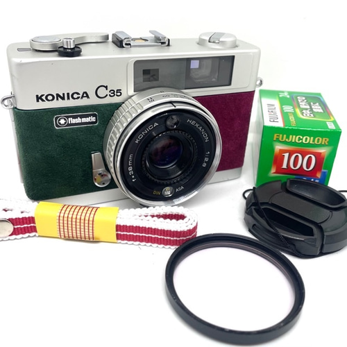 21-208 リメイクカメラ KONICA C35 flash matc（グリーン・ワイン