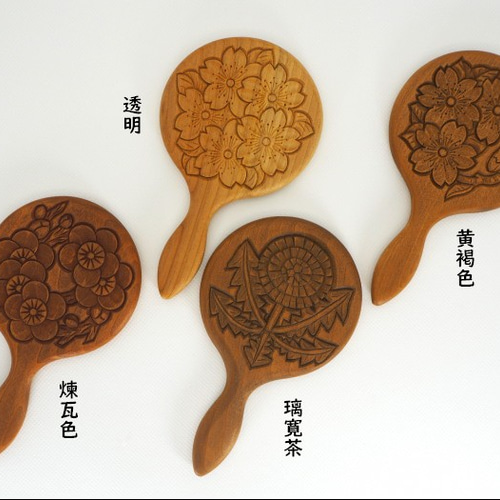 受注生産】手鏡小《桜》カラー選択可能 手鏡 木彫guri 通販