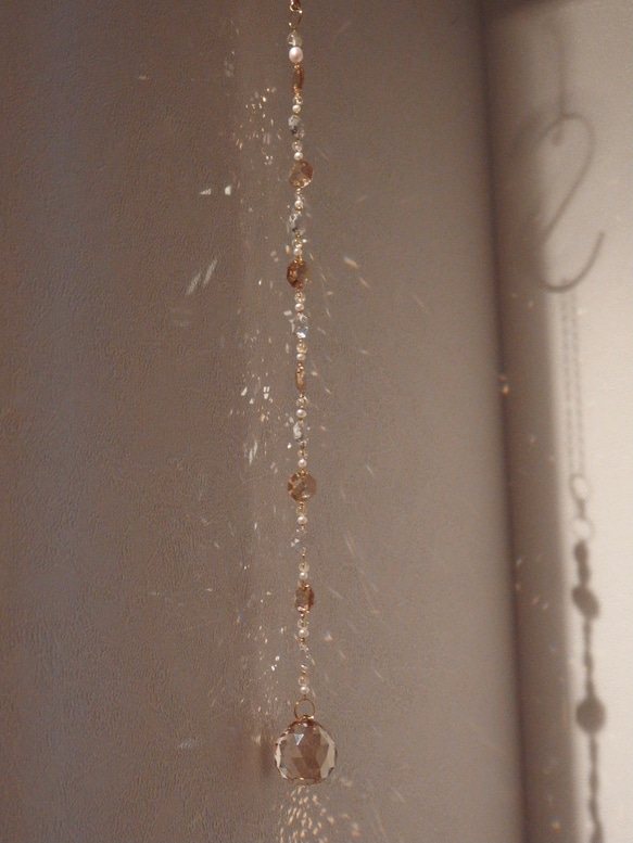 お金をたくさん引き寄せるサンキャッチャー ゴールド ゴールデンシャドー スワロフスキーパーツ