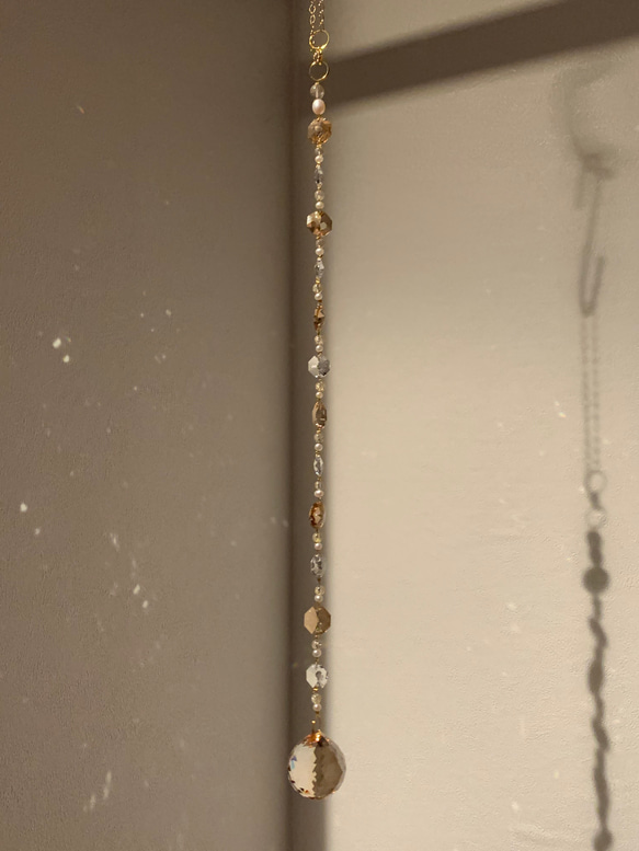 お金をたくさん引き寄せるサンキャッチャー ゴールド ゴールデンシャドー スワロフスキーパーツ