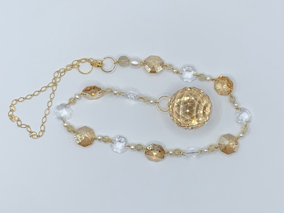 お金をたくさん引き寄せるサンキャッチャー ゴールド ゴールデンシャドー スワロフスキーパーツ