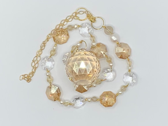 お金をたくさん引き寄せるサンキャッチャー ゴールド ゴールデンシャドー スワロフスキーパーツ