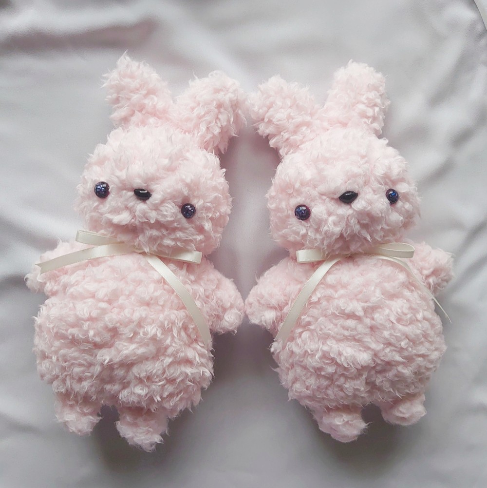 キラキラおめめのうさぎぬいぐるみ いちごミルク①② ぬいぐるみ