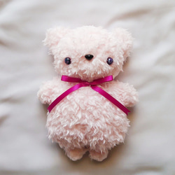 いちごミルクのテディベア Porte Bonheur ちびくまcocolilou キラキラおめめのくまぬいぐるみ いちごミルク ぬいぐるみ