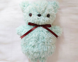 キラキラおめめのくまぬいぐるみ チョコミント