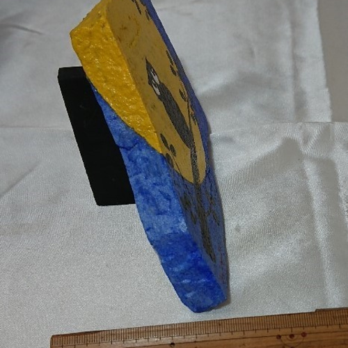 幸福を呼ぶ石絵「ふくろうC－15」幸運 アート 置物 立体・オブジェ