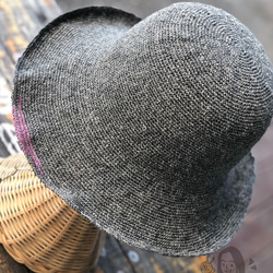 造型苧麻個性帽/手工編織 第3張的照片