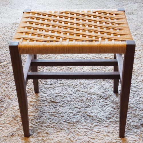 ブラックウォールナットのペーパーコードスツール