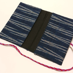手織りのカード入れ(綿)藍染め 3枚目の画像