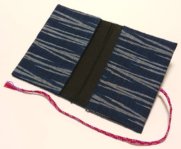 手織りのカード入れ(綿)藍染め 3枚目の画像