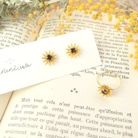 ◆ 夏の小さな向日葵(ひまわり)✨ 【ピアス/イヤリング】◆ 4枚目の画像