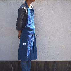 Bakery Apron - LINEN（青） 2枚目の画像