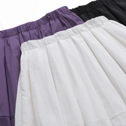 大人かわいいふんわりスカート ロングプリーツスカート [パープル/ホワイト/ブラック] 4枚目の画像
