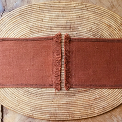 手織り布で作ったふさふさコースター 2枚組 (H-co-10) 2枚目の画像