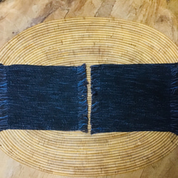 手織り布で作ったふさふさコースター 2枚組 (H-co-11) 1枚目の画像
