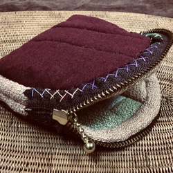 手織り布で作ったミニポーチ(H-p-4) 2枚目の画像