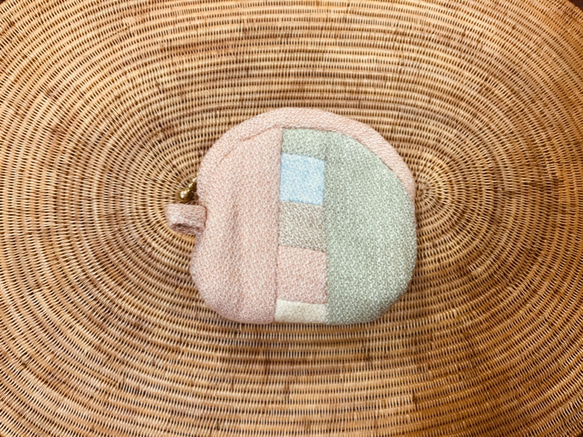 手織り布で作ったミニポーチ(H-p-4) 6枚目の画像
