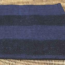 手織り布で作ったコースター 2枚組 (H-co-15-A) 4枚目の画像