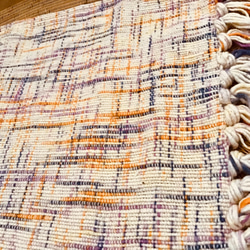 手織り布でふさふさ敷物作りました☆ 3枚目の画像