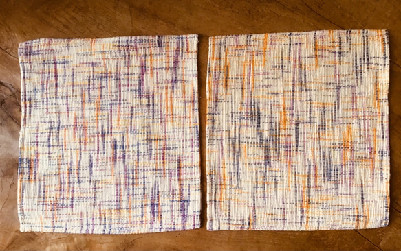 手織り布で正方形ぽい敷物作りました☆ 6枚目の画像