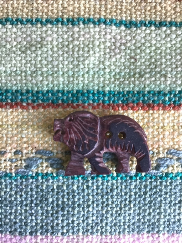 すたすたライオン小（バッファローボーン染め 赤茶 2個セット） 6枚目の画像
