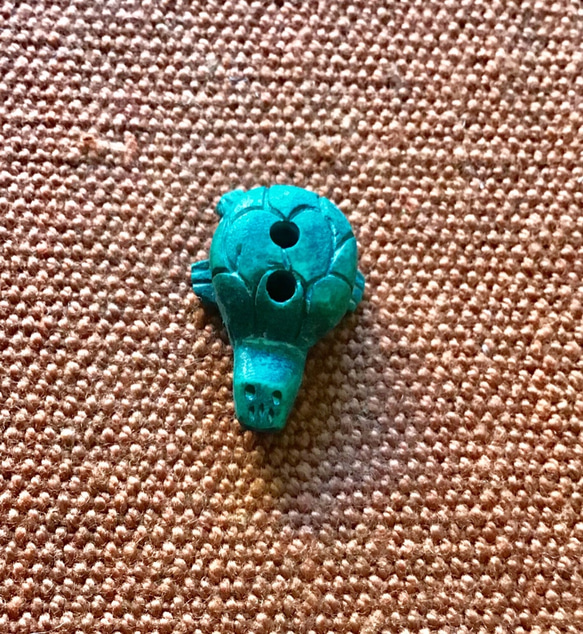 カメ亀ボタン (バッファローボーン 深緑 2個セット) 5枚目の画像