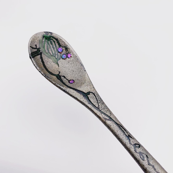 螺鈿と漆の特別なスプーン/サンキライB 4枚目の画像