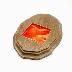 accessory tray /marble red _アクセサリートレイ　収納　什器 3枚目の画像