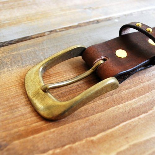 スタッズループベルト /ブラック / ブラウン / レザー / 本革