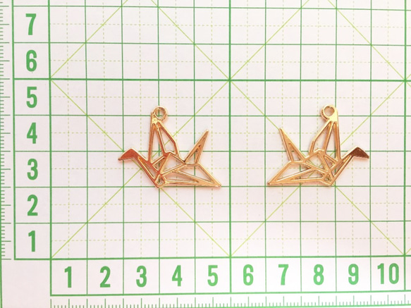 折り鶴のレジン枠（5個セット）:193 3枚目の画像