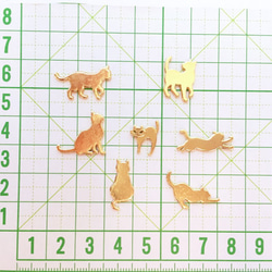 【7種類】猫ちゃんの封入パーツ（ゴールド）:176 3枚目の画像