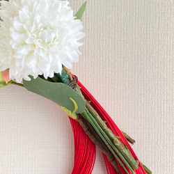 『Creema限定』【送料無料】白い花のお正月お飾り　水引　A-144 4枚目の画像