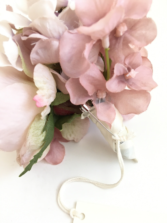【送料無料】淡いピンク色のコサージュ　入学式　卒業式　結婚式　A-27 6枚目の画像