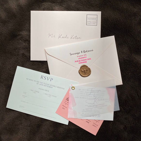 結婚式の招待状セット/フルオーダーメイド 2枚目の画像