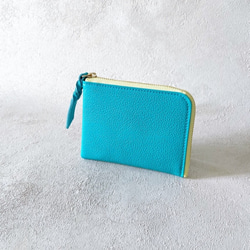 コンパクト L字財布 ミニ ターコイズブルー その他ミニ財布