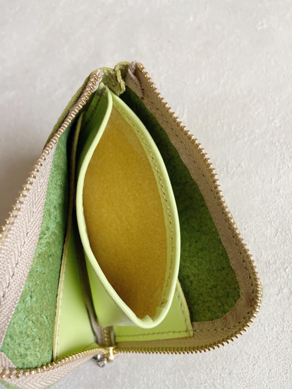 フルーツ メロン 可愛い スプーン付き コンパクト L字 財布 ミニ 3枚目の画像