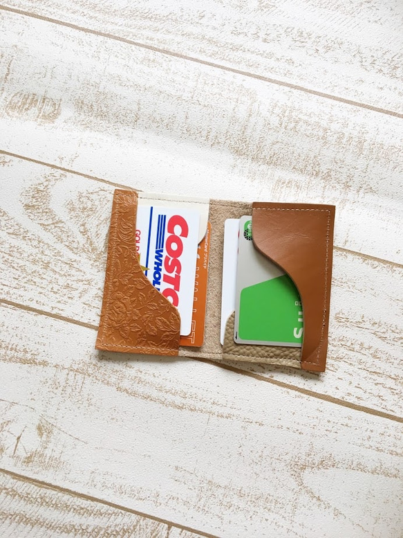 シュリンク革小物3点セット L字財布 キーケース カードケース 10枚目の画像
