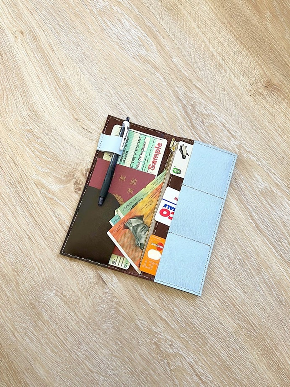 大人カラー チョコ色 トラベル ホルダー パスポート ケース 本革 3枚目の画像