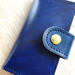 伝統の紺色 キーケース コインケース付き  本革 レザー ロイヤルブルー 1枚目の画像