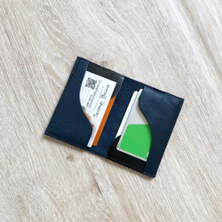 伝統の濃紺色 カードケース 牛革 ロイヤルネイビー 名刺入れ パスケース 『再販』 5枚目の画像