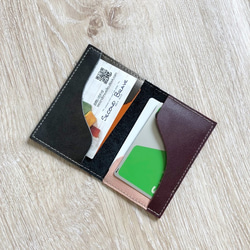 暗褐色にかがやく カードケース ブロンズ 本革 レザー 名刺入れ パスケース 『再販』 2枚目の画像