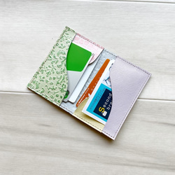 華麗なるボタニカル カードケース 本革 レザー 名刺入れ パスケース ボタニカル グリーン 『再販』 2枚目の画像