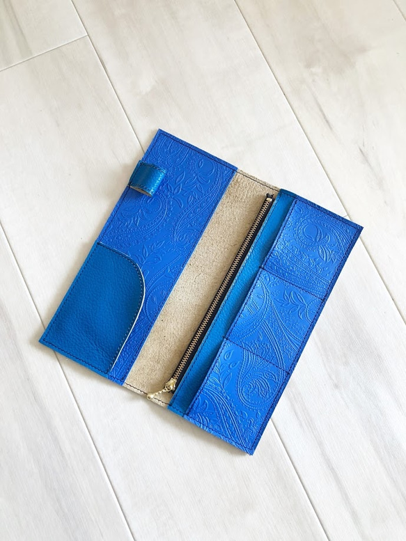 藍色度假旅行持有人護照盒真皮海洋藍“再次上架” 第4張的照片