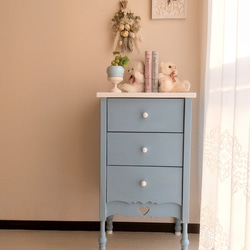 ハンドメイドチェスト　シャビーブルー 青（ブルー） チェスト・キャビネット のおすすめ人気通販｜Creema