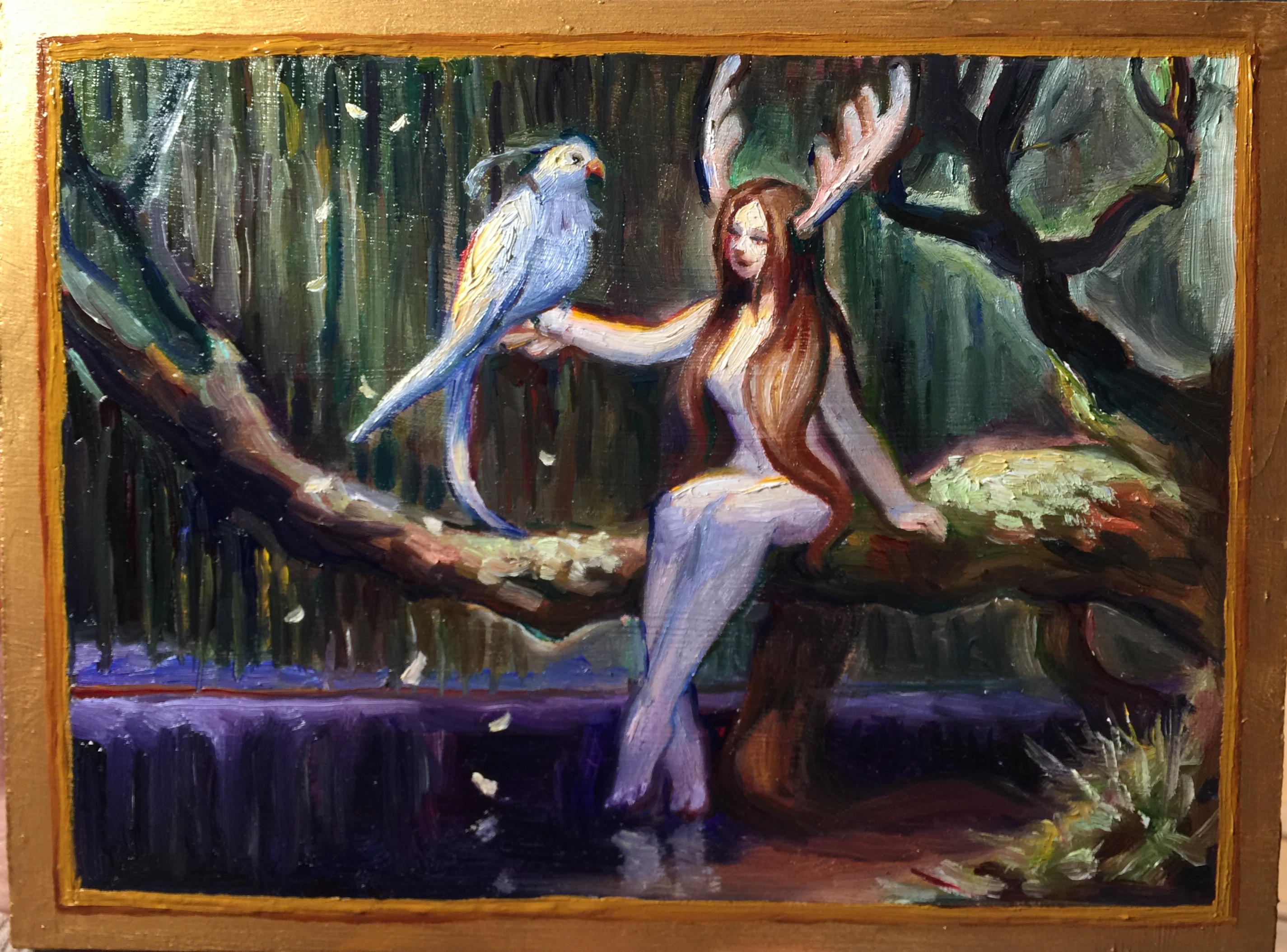 Forest princess 油絵 絵画 原画 手描き 油彩画 forest princess 油絵 手描き 原画 絵画 メアリ 通販 11329811